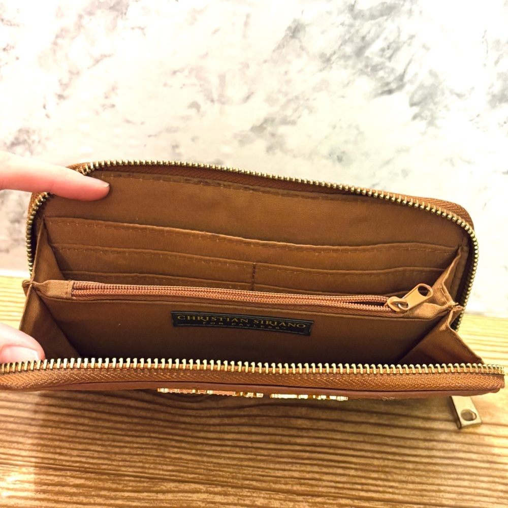 Christian Sirano Vegan Leather Brown Wallet - Picture 5 of 7